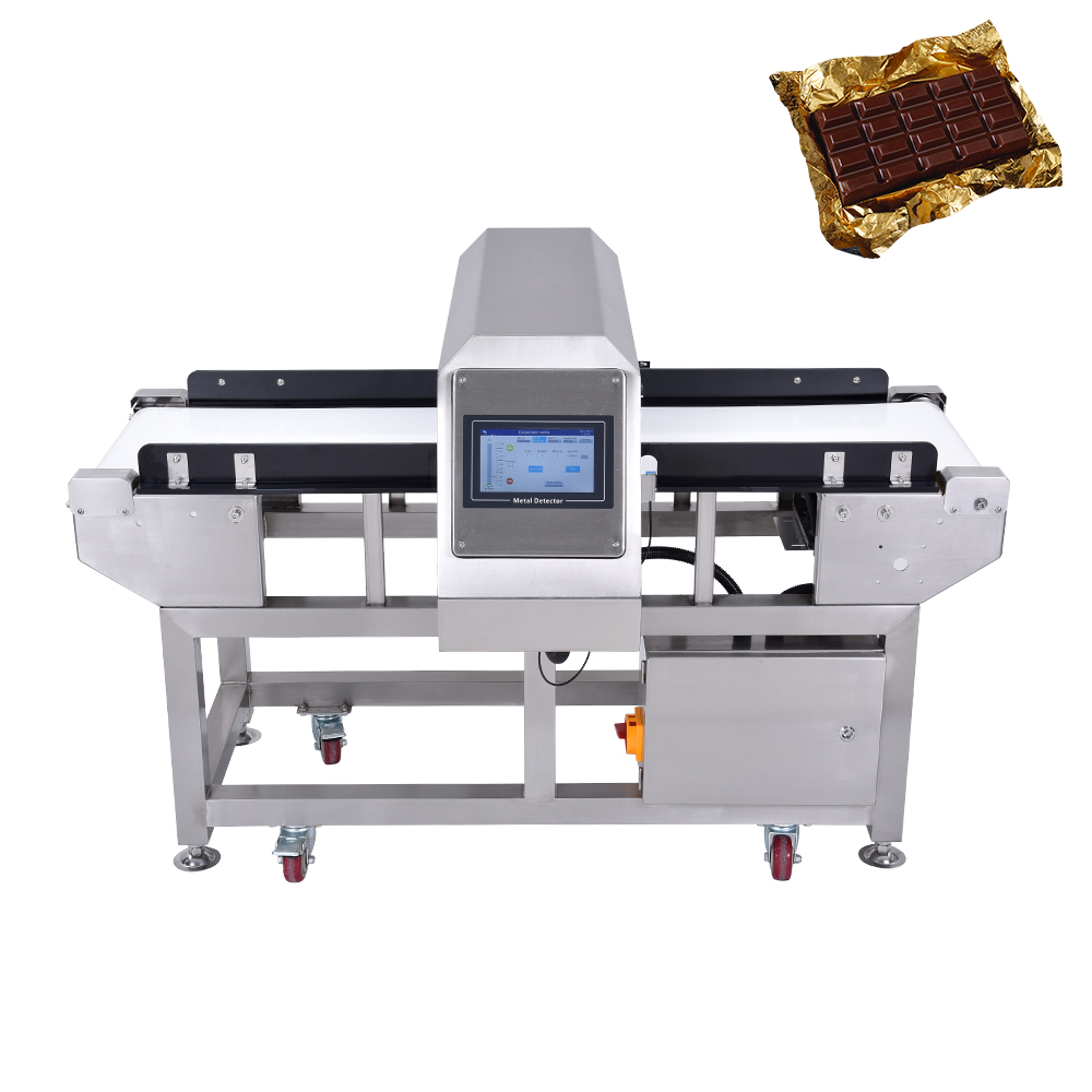 Rilevatore metallico per imballaggi in alluminio in alluminio ， rivelatore di metalli al cioccolato ， metal detector per l'industria alimentare
